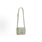 SAINT LAURENT YSL SOLFERINO Box Gold Logo screw-down opening and closing Tofu Bag, single-shoulder crossbody bag, small size for women, light green